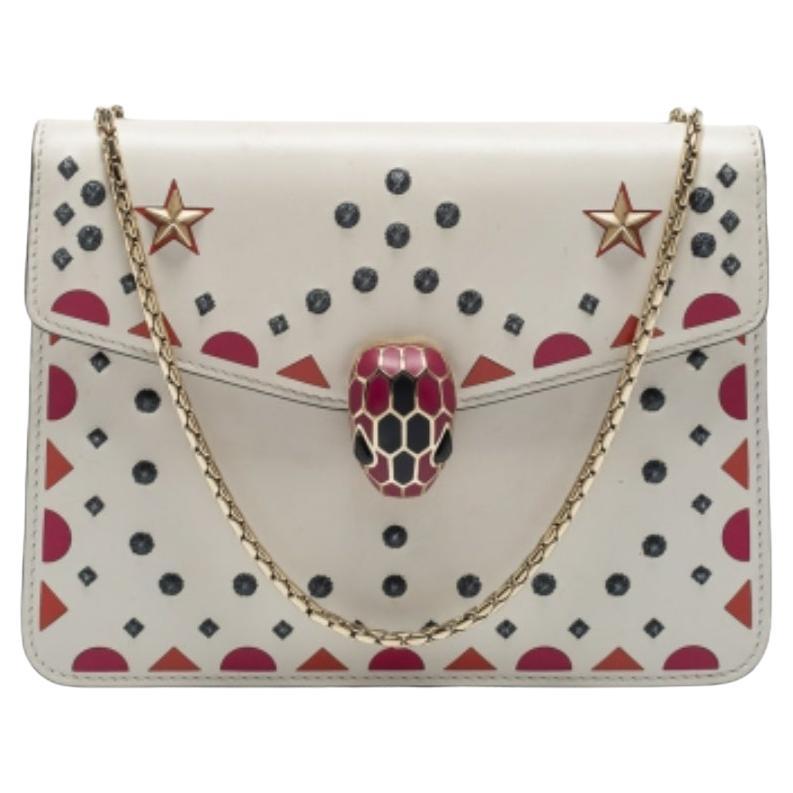 Bolso de hombro Bvlgari Serpenti Forever pequeño de piel estampada y bordada en venta