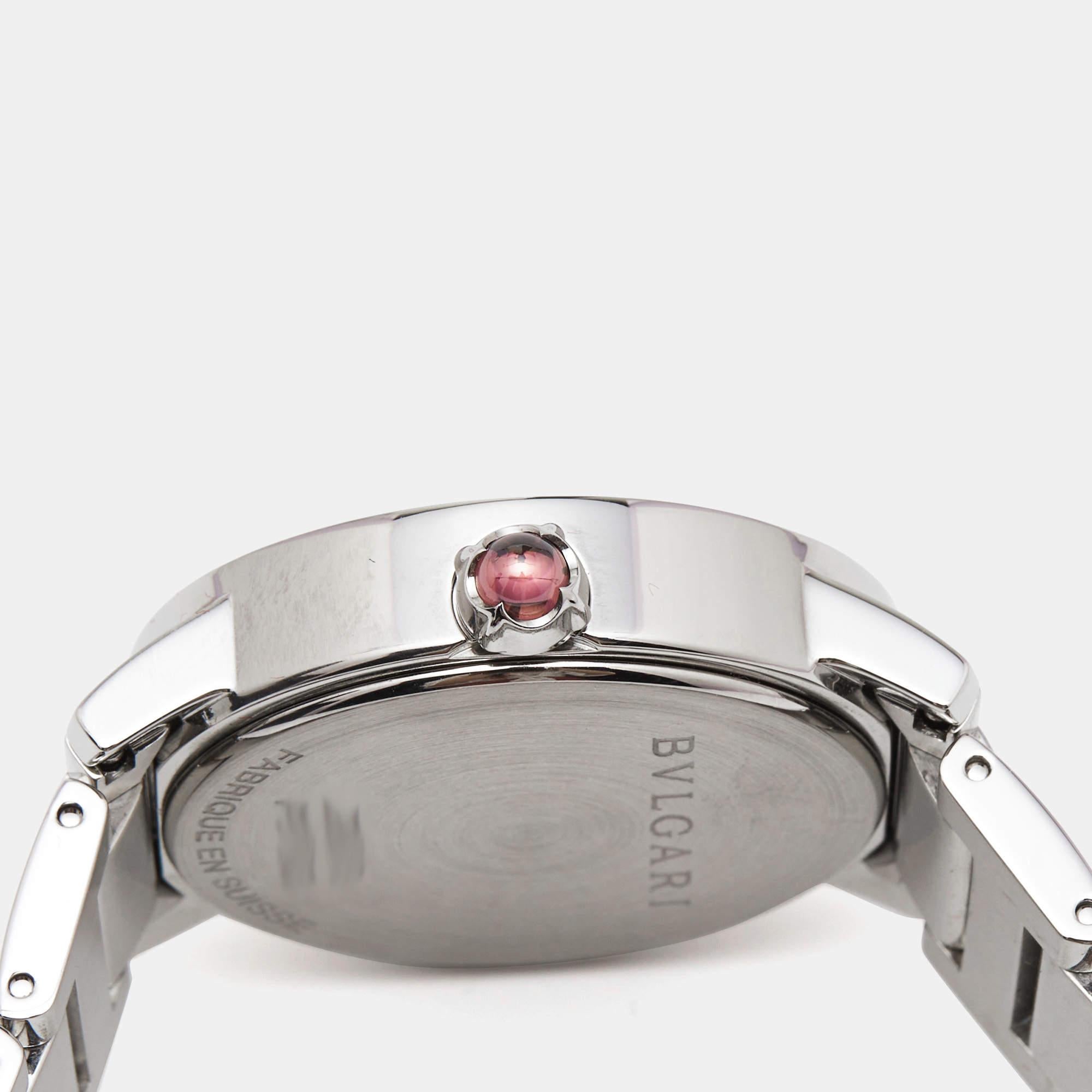 Bvlgari Purple Diamond Stainless Steel BvlgariBvlgari 102607 Women's Wristwatch  4