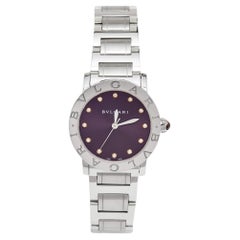 Bvlgari Purple Diamond Stainless Steel BvlgariBvlgari 102607 Women's Wristwatch 