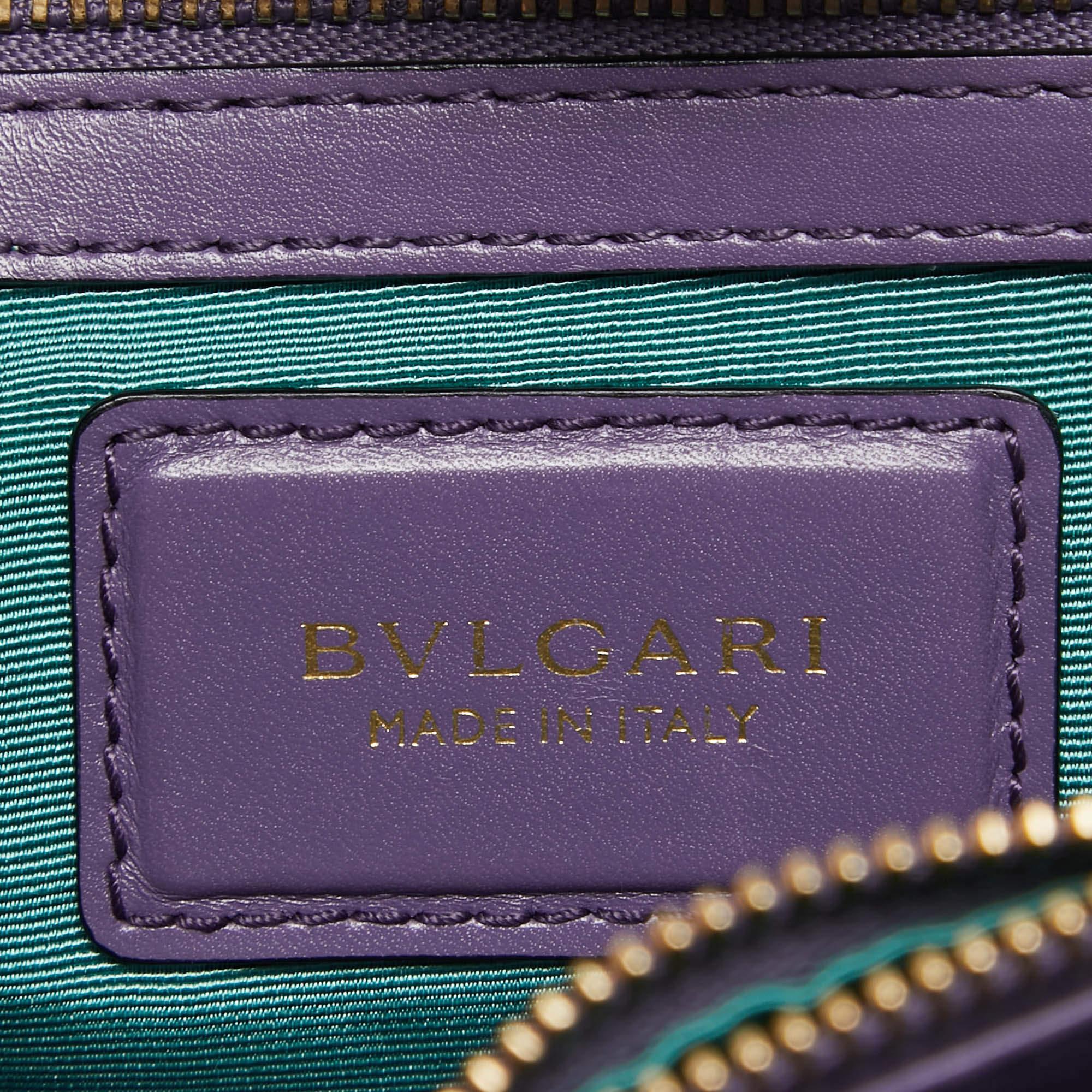 Bvlgari Purple Leather Medium Serpenti Forever Flap Bag 8