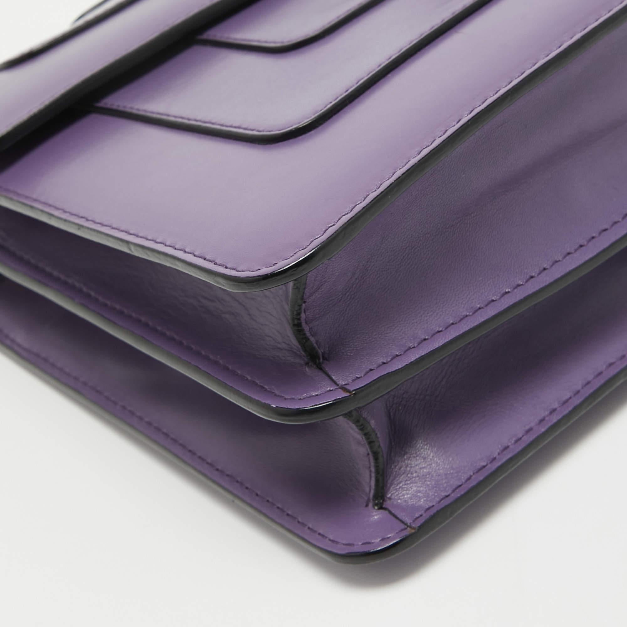 Bvlgari Purple Leather Medium Serpenti Forever Flap Bag 5
