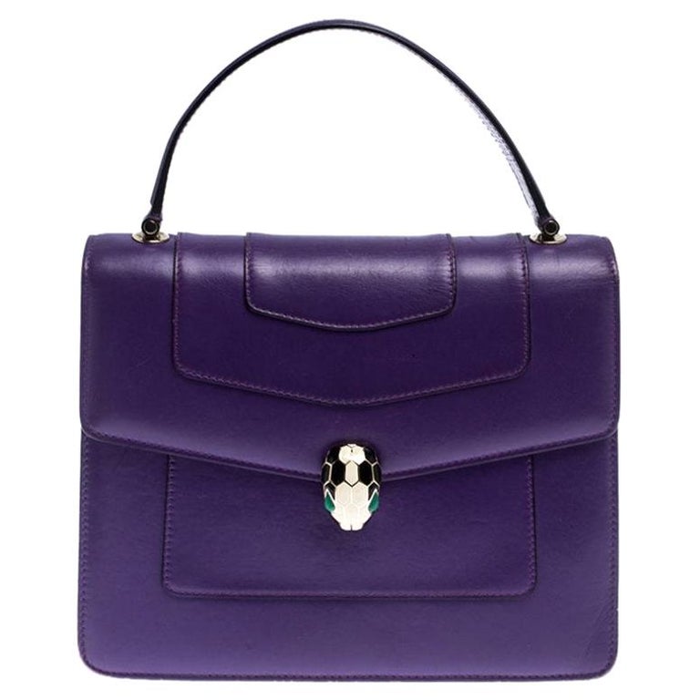 Bvlgari Purple Leather Serpenti Forever Flap Bag For Sale at 1stDibs ...