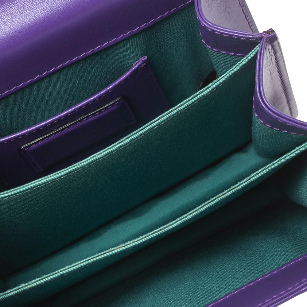Women's Bvlgari Purple Leather Serpenti Forever Flap Top Handle Bag