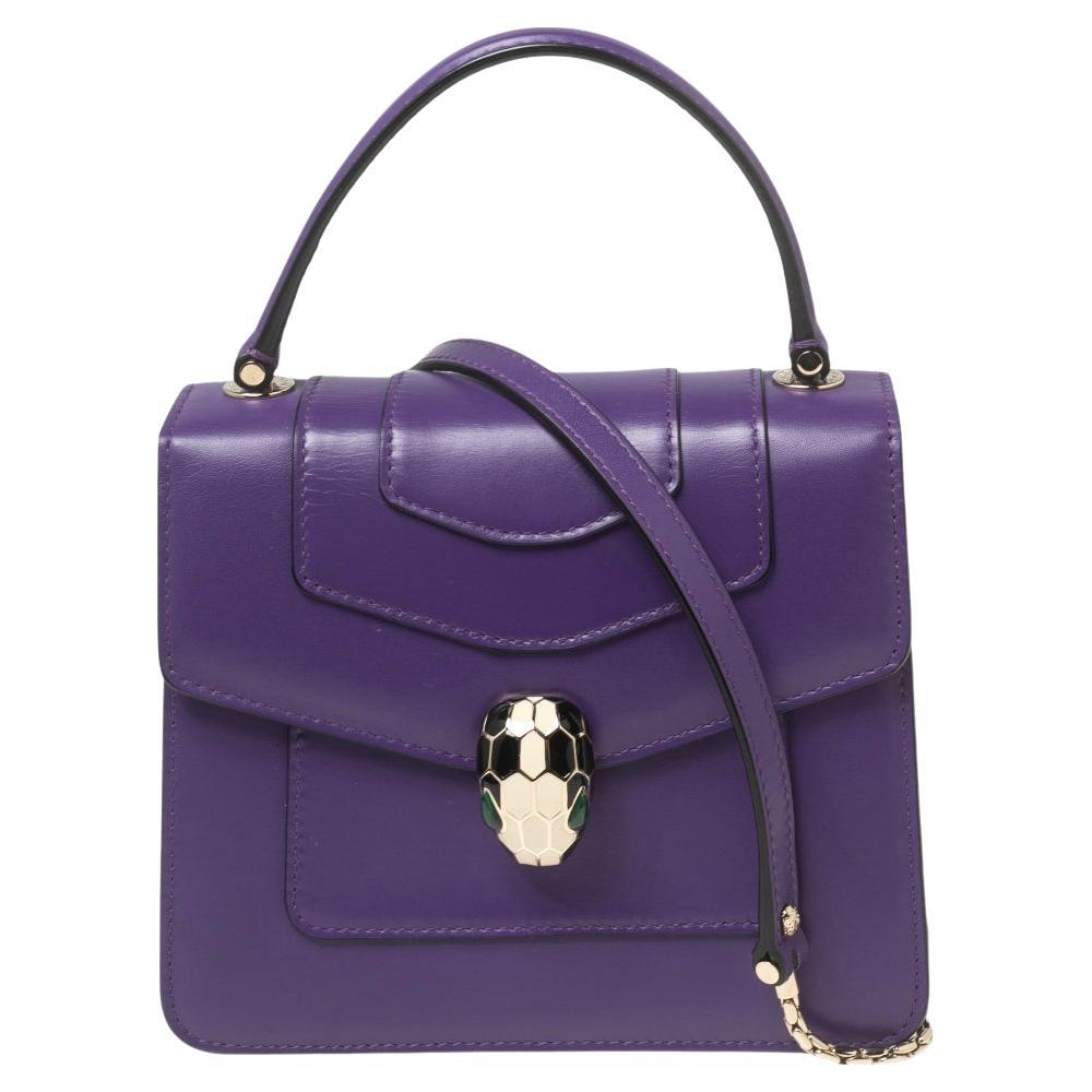 Serpenti patent leather handbag Bvlgari Purple in Patent leather