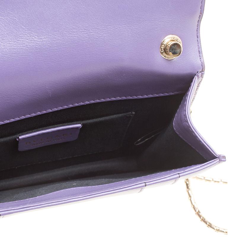 Bvlgari Purple Leather Small Serpenti Forever Shoulder Bag In Excellent Condition In Dubai, Al Qouz 2