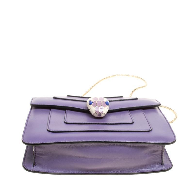 Women's Bvlgari Purple Leather Small Serpenti Forever Shoulder Bag