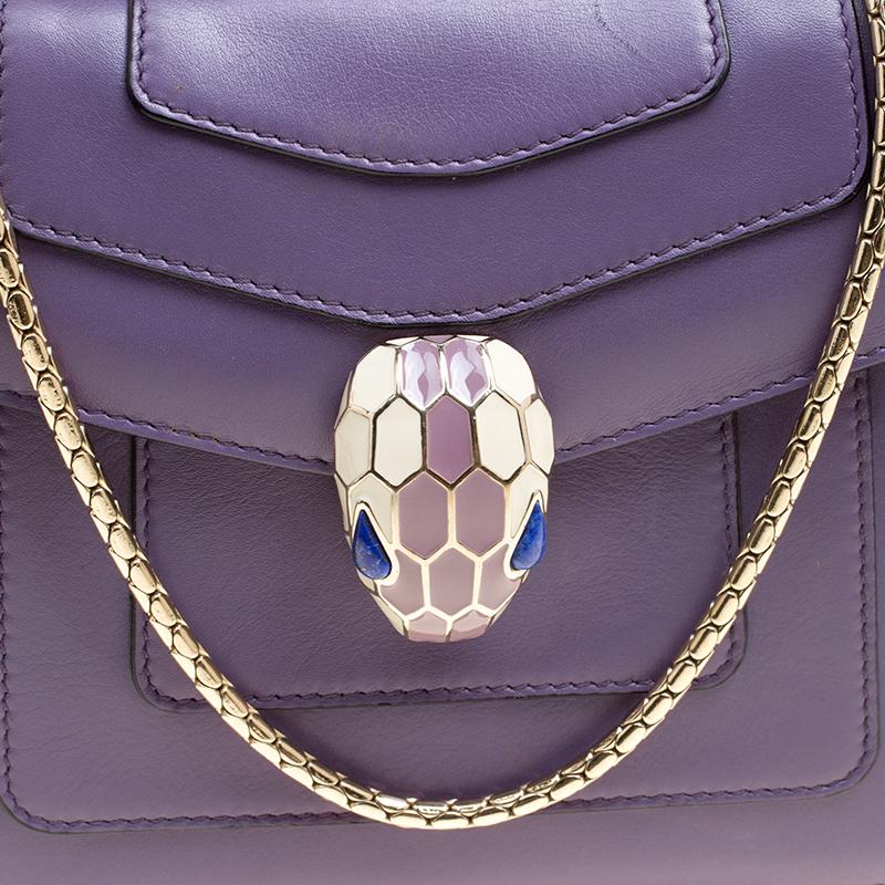 Bvlgari Purple Leather Small Serpenti Forever Shoulder Bag 1