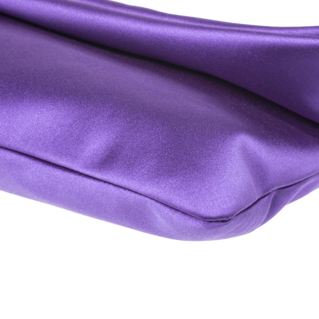 Bvlgari Purple Satin Flap Clutch 2