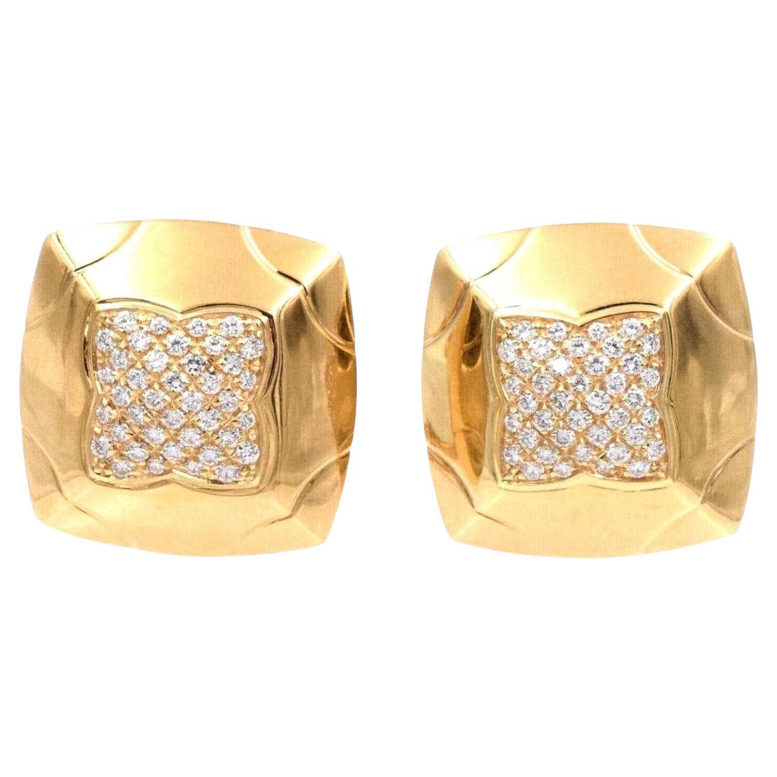 Bvlgari  Pyramid 18k Yellow Gold Diamond Earrings