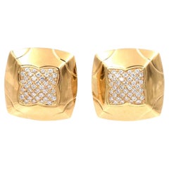 Bvlgari  Pyramid 18k Yellow Gold Diamond Earrings