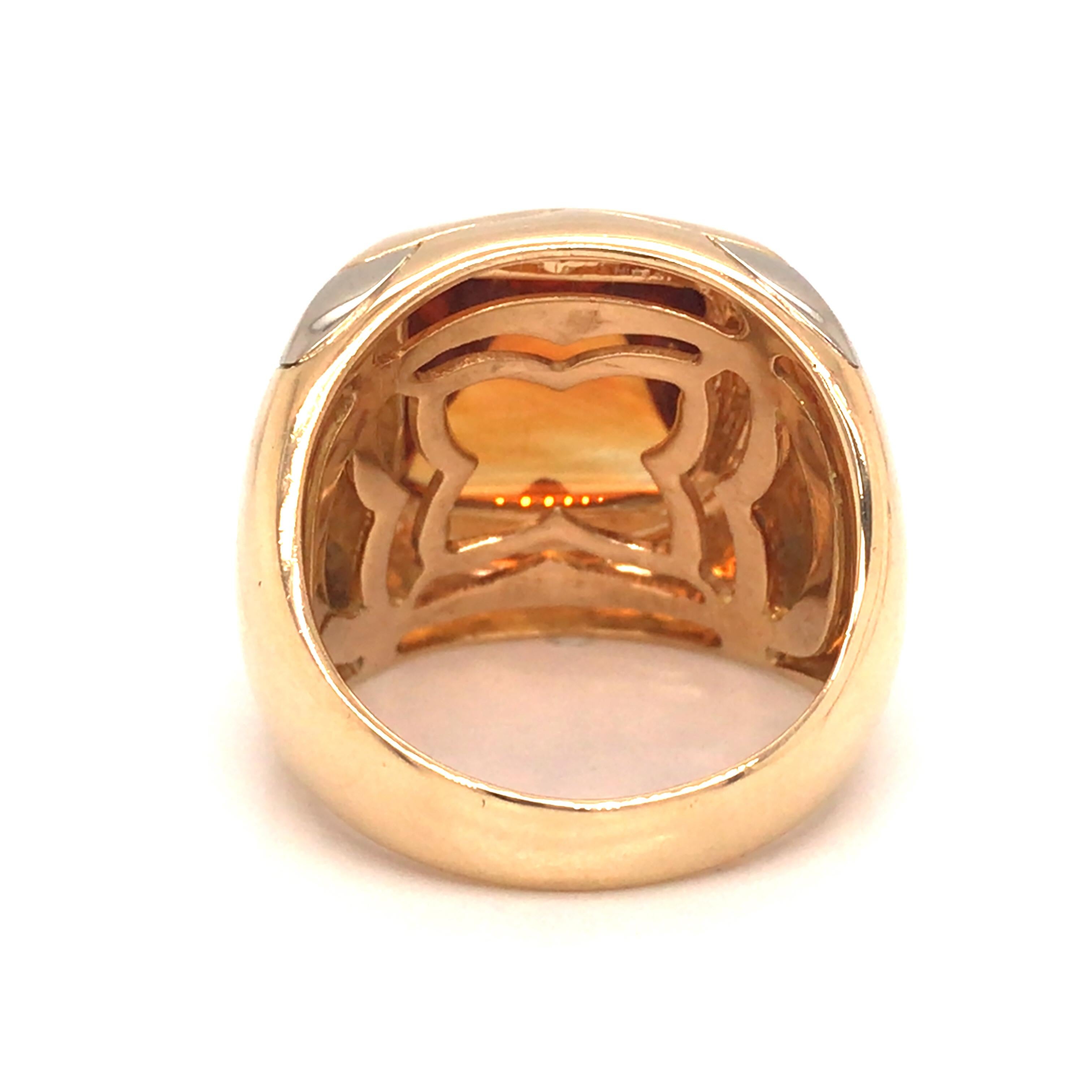 Bvlgari Pyramid Ring in 18k Yellow Gold In Good Condition For Sale In Boca Raton, FL