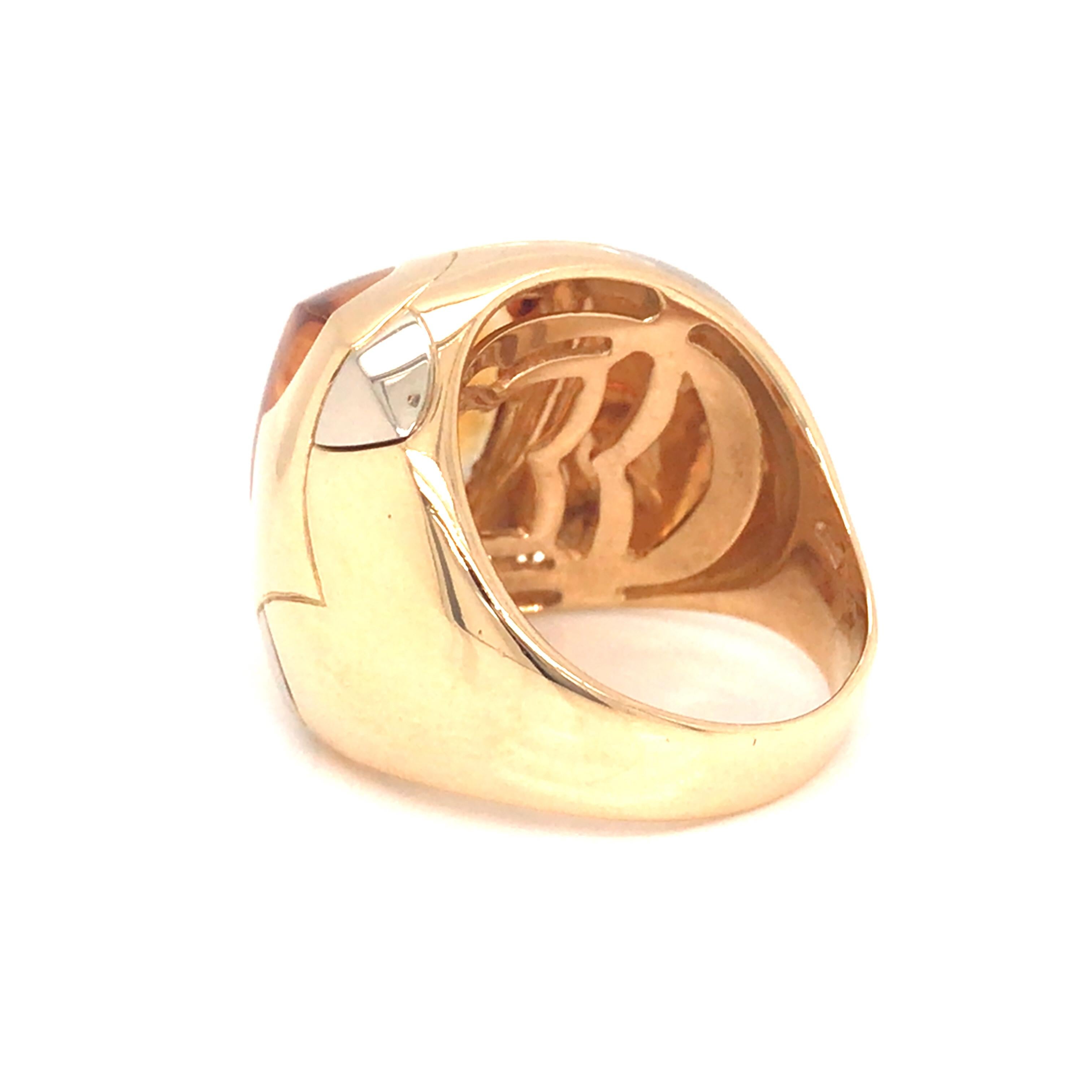 Women's or Men's Bvlgari Pyramid Ring in 18k Yellow Gold For Sale