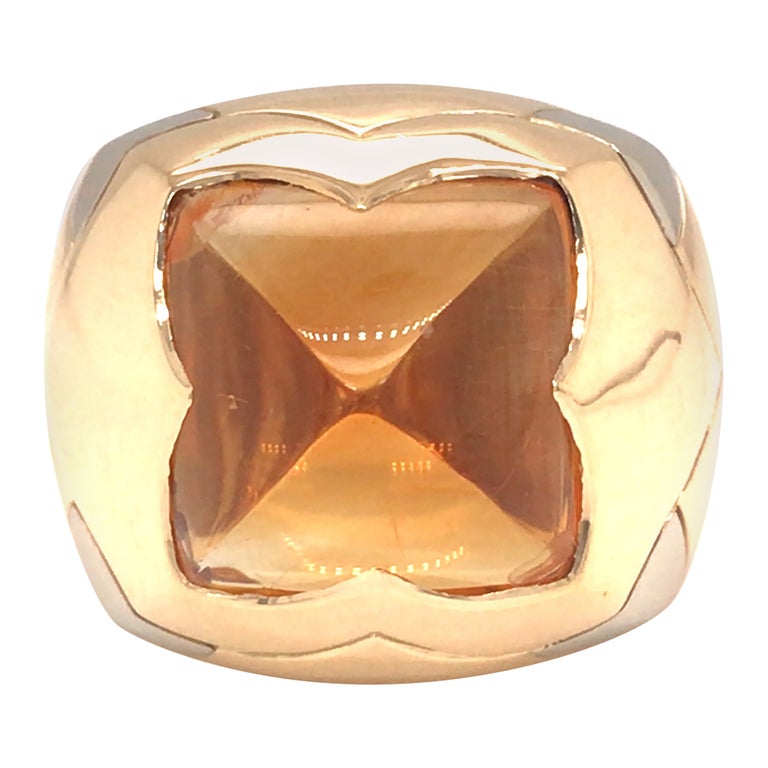 Bvlgari Pyramid Ring in 18k Yellow Gold For Sale at 1stDibs