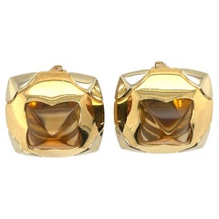 Bvlgari Pyramide 18k Gold & Citrine Clip on Earrings