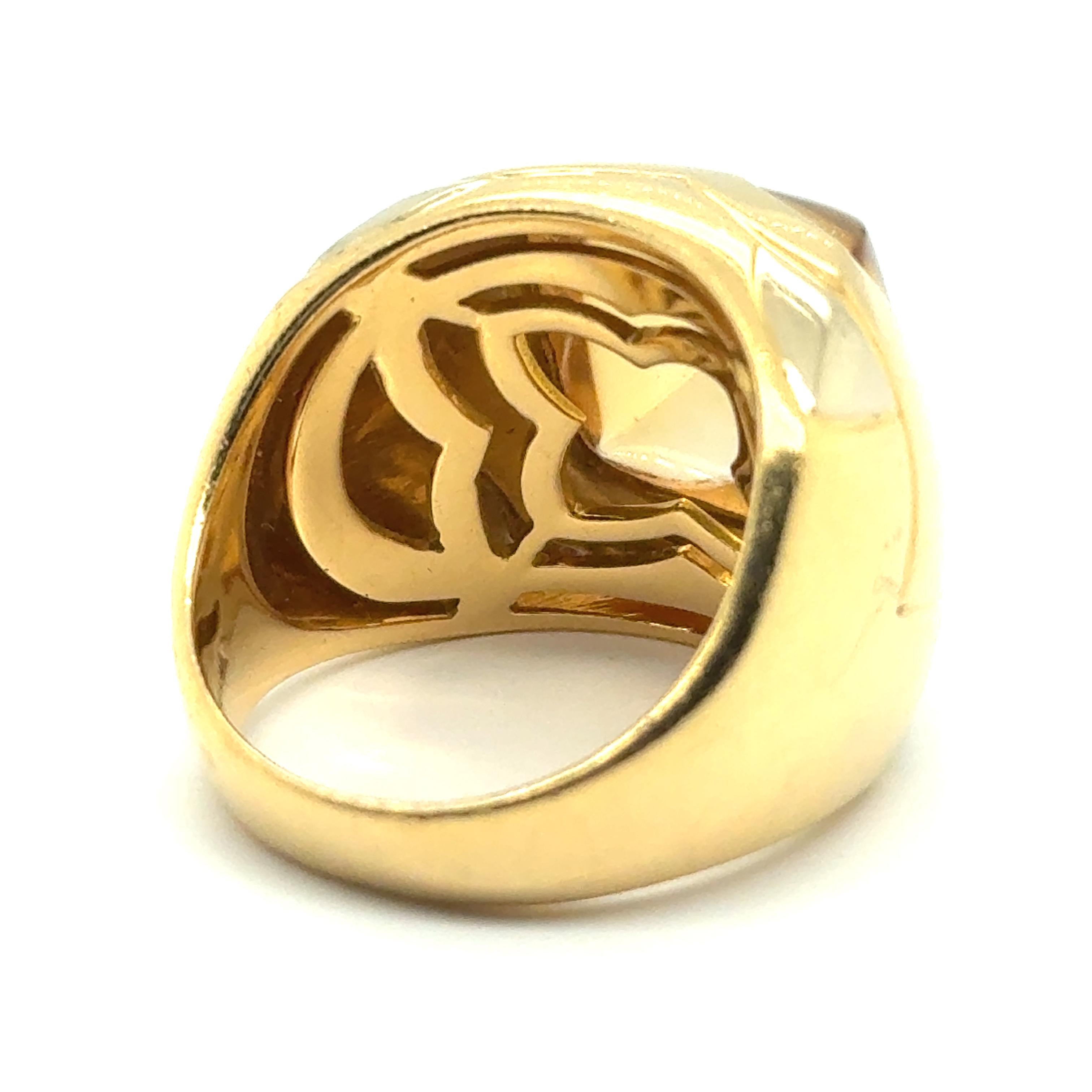 BVLGARI Pyramide Ring With Citrine in 18 Karat Yellow Gold 4