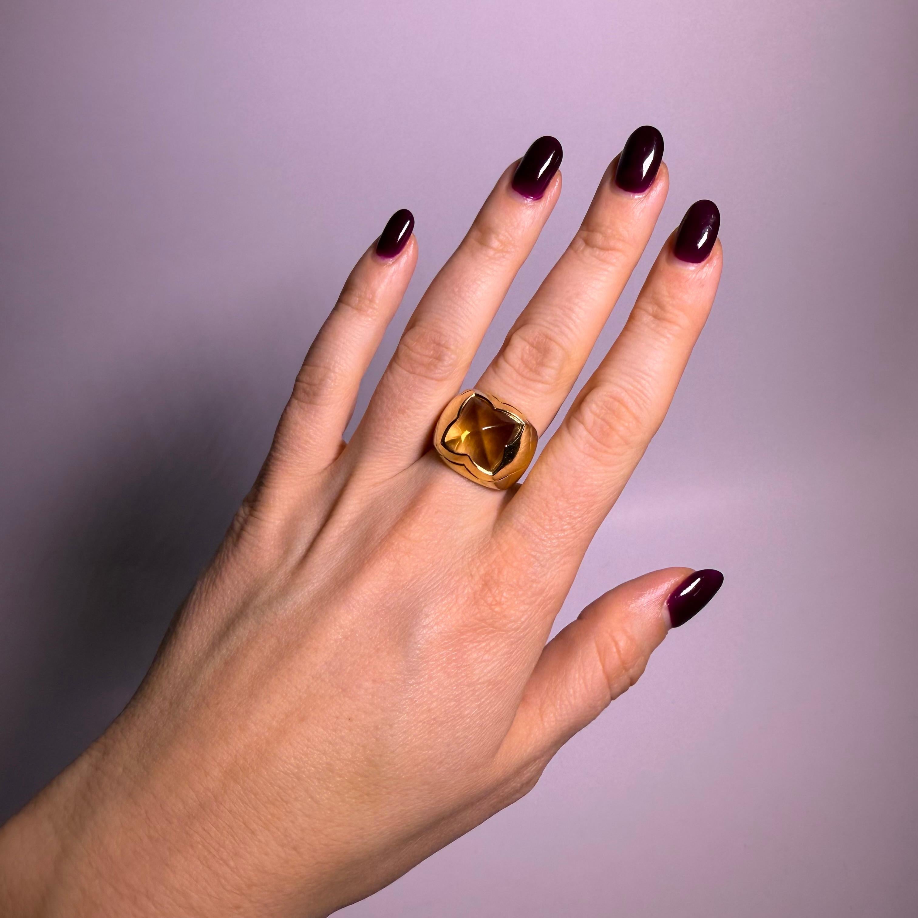 BVLGARI Pyramide Ring With Citrine in 18 Karat Yellow Gold 5