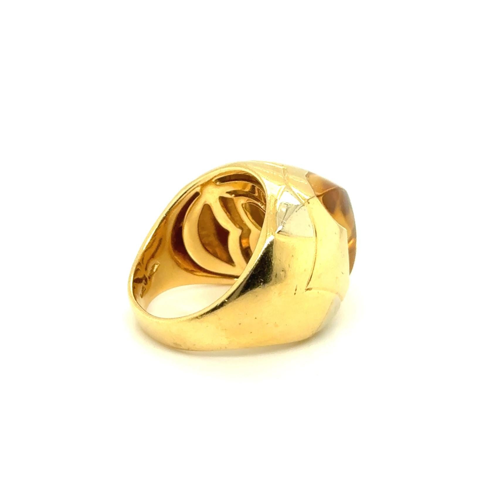 BVLGARI Pyramide Ring With Citrine in 18 Karat Yellow Gold 11