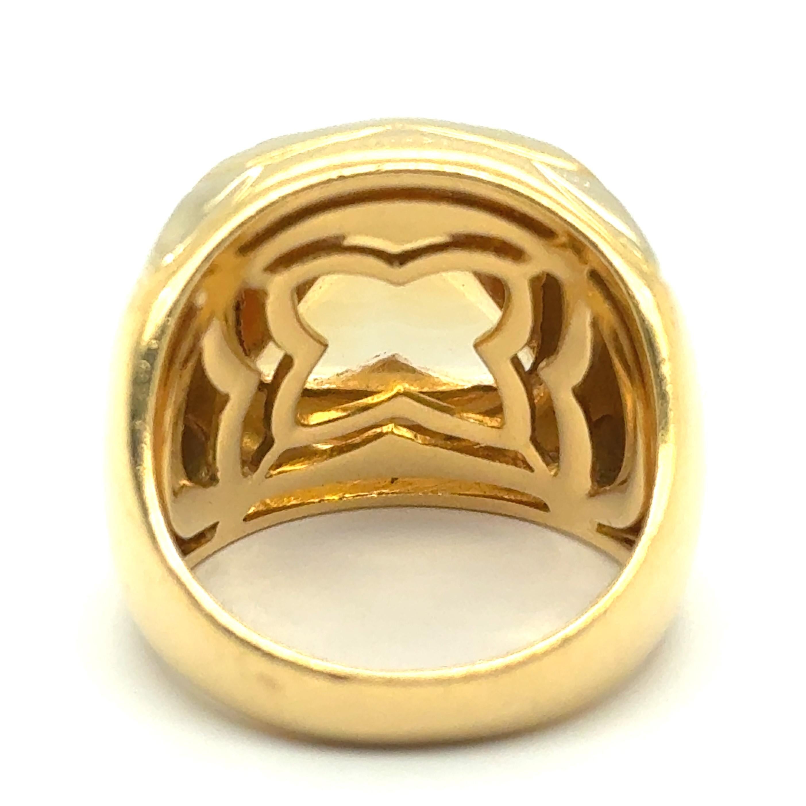 Modern BVLGARI Pyramide Ring With Citrine in 18 Karat Yellow Gold
