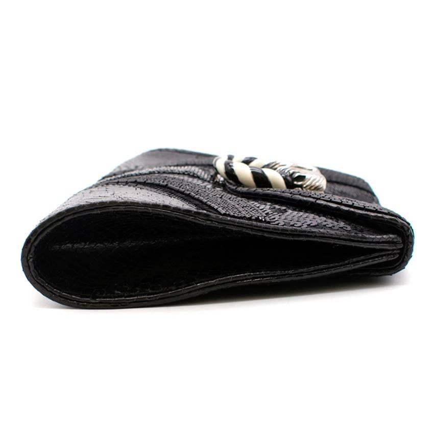 Bvlgari Python Embellished Lion Head Clutch Bag For Sale 5