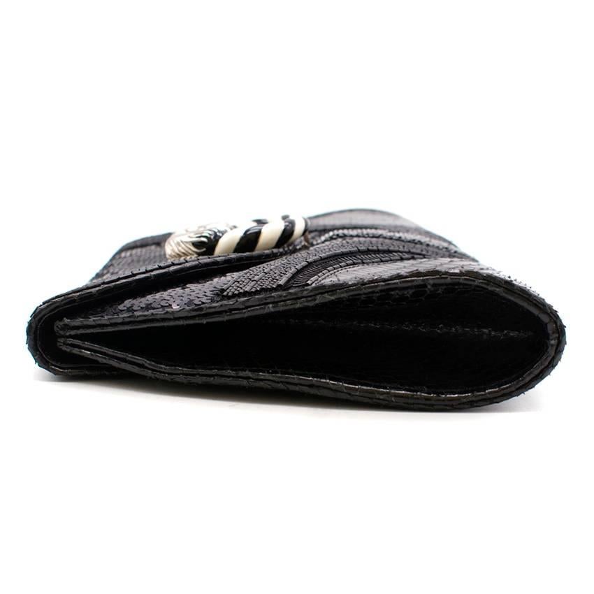 Bvlgari Python Embellished Lion Head Clutch Bag For Sale 3