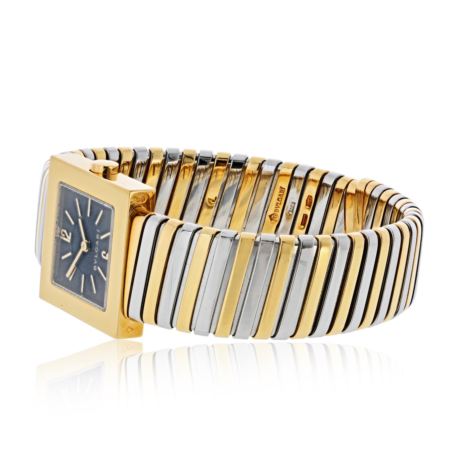 Moderno Orologio Bvlgari Quadrato 22mm Quadrante Quadrato F1218 SQ 22 2T in vendita