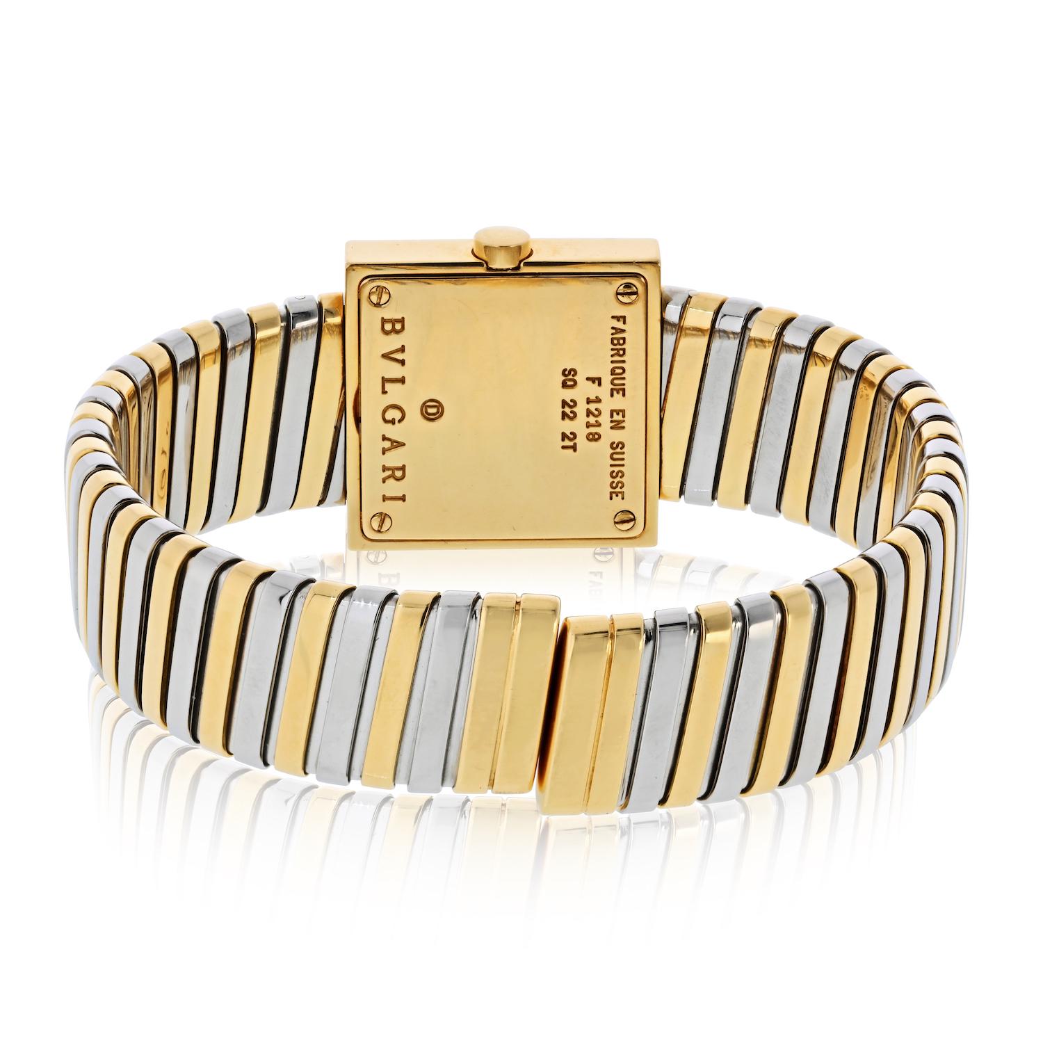 Donna Orologio Bvlgari Quadrato 22mm Quadrante Quadrato F1218 SQ 22 2T in vendita