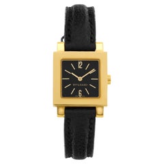 Bvlgari Quadrato SQ22GL 18k Yellow Gold Black Dial Quartz Watch