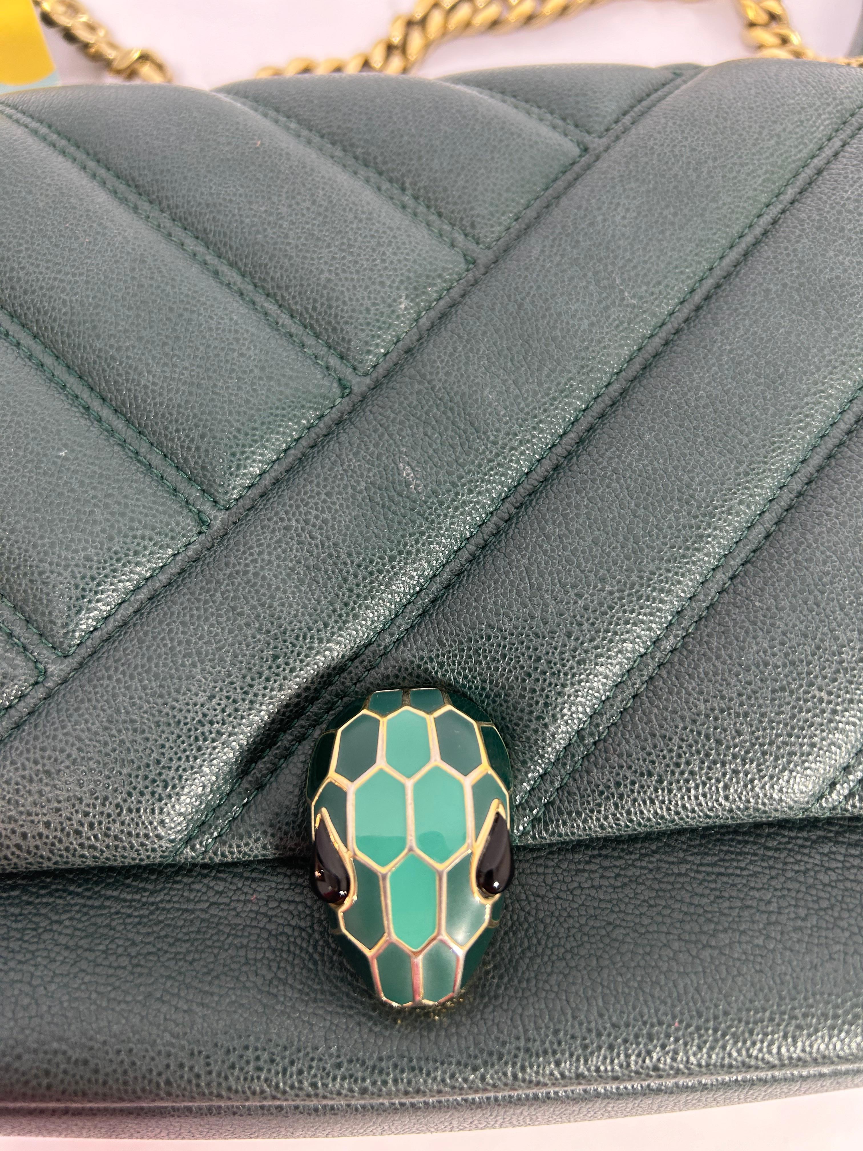 Bvlgari Quilted Serpenti Cabochon Shoulder Bag 6