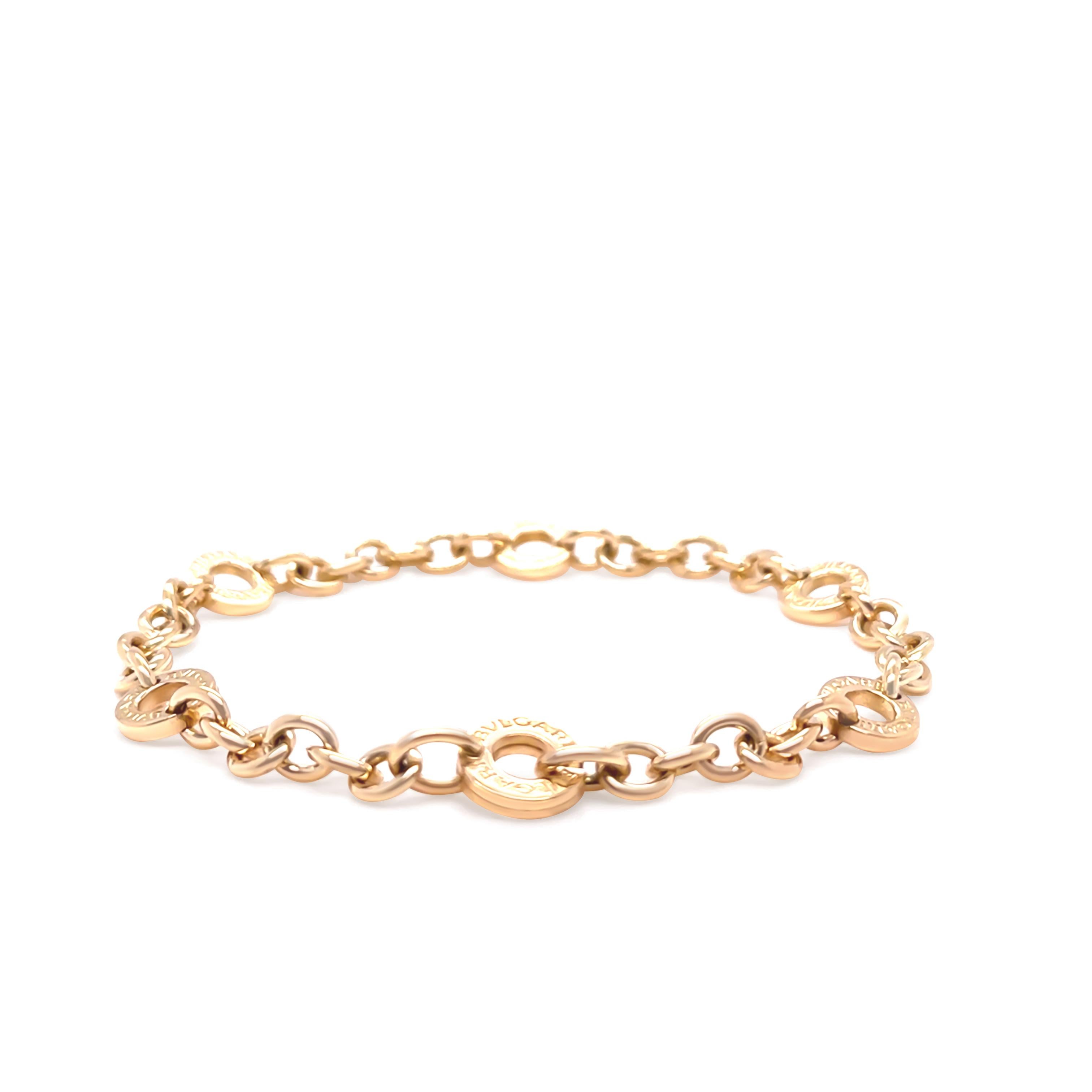Bvlgari, rare bracelet gravé à 6 cercles en or jaune 18 carats, 15,82 g Excellent état - En vente à SYDNEY, NSW