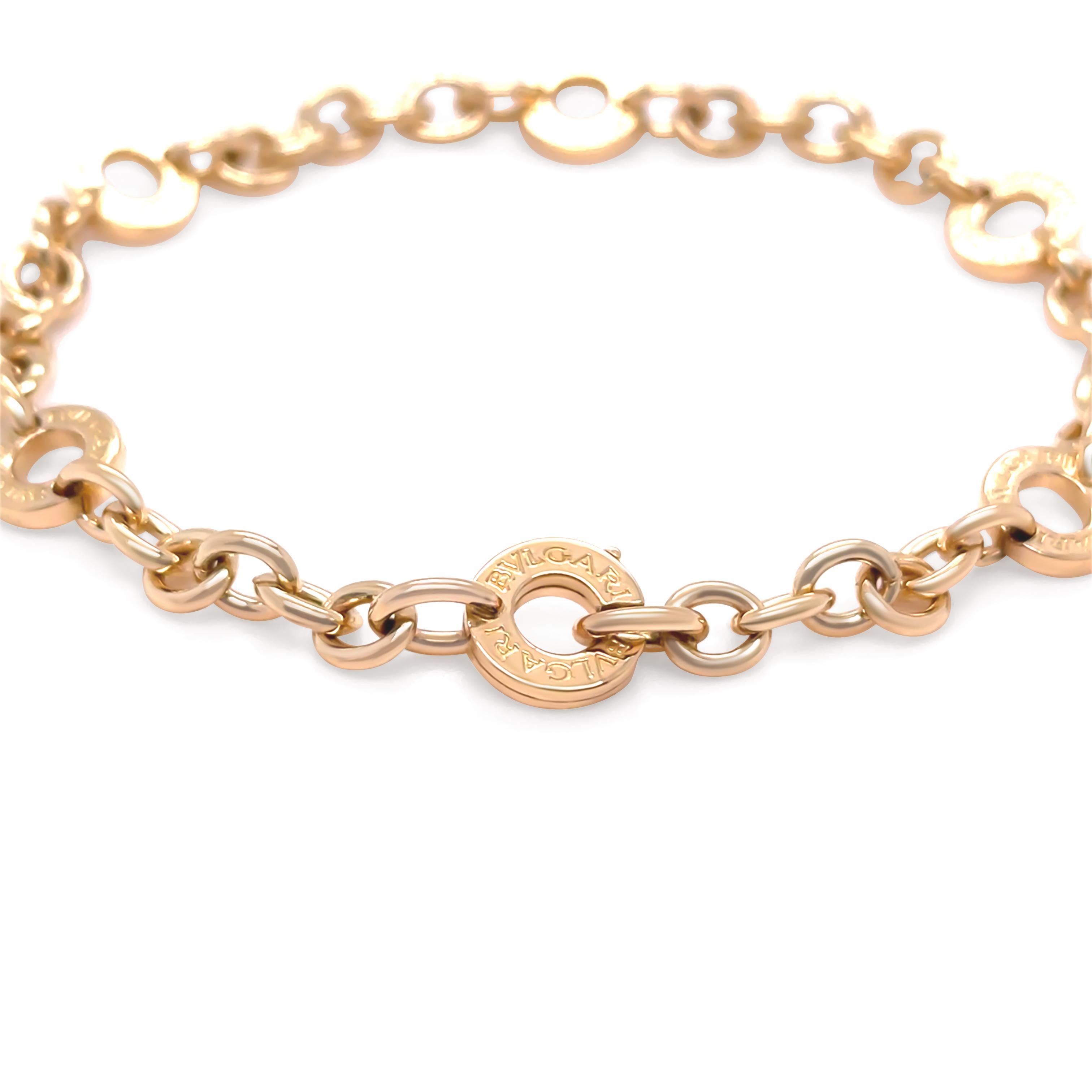 Bvlgari, rare bracelet gravé à 6 cercles en or jaune 18 carats, 15,82 g en vente 1