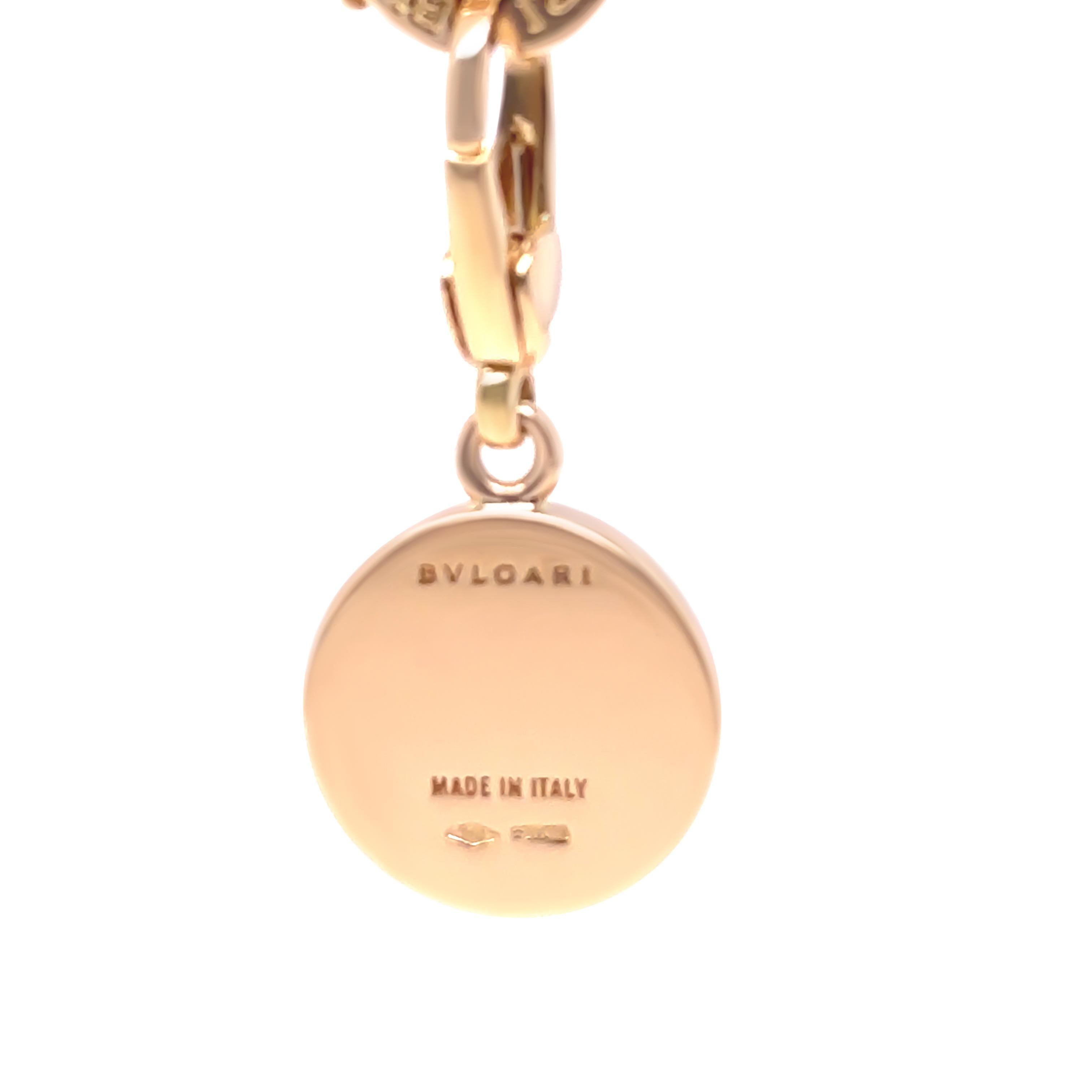Donna Bvlgari Ciondolo Charm Raro in oro giallo 18ct Rodocrosite 4,17g in vendita