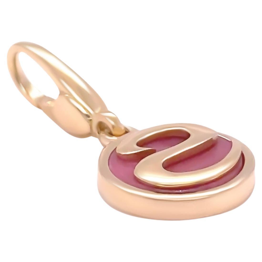 Bvlgari Rare 18ct Yellow Gold Rhodochrosite Charm Pendant 4.17g