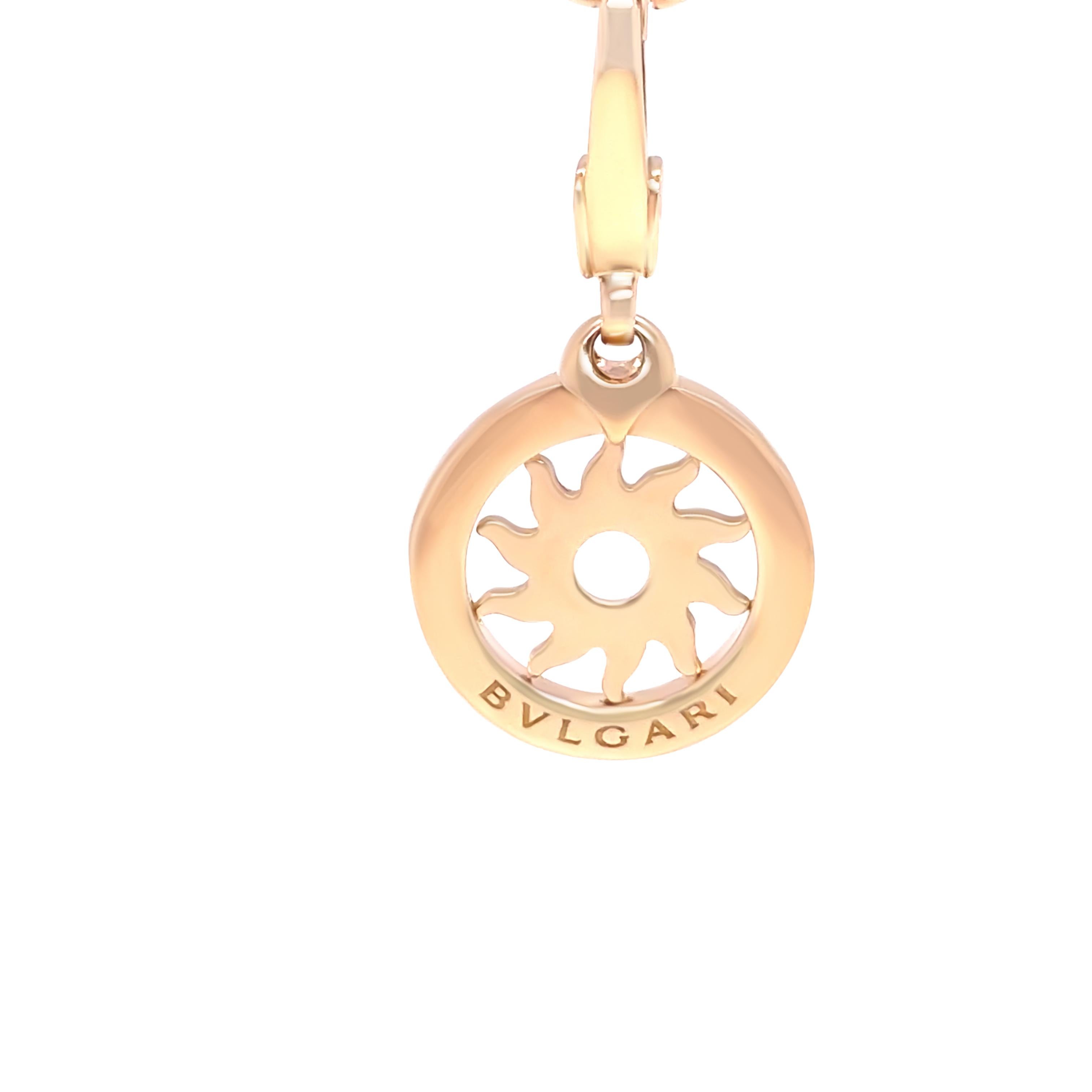 Women's Bvlgari Rare 18ct Yellow Gold Tondo Sunburst Circle Charm Pendant 3.73g