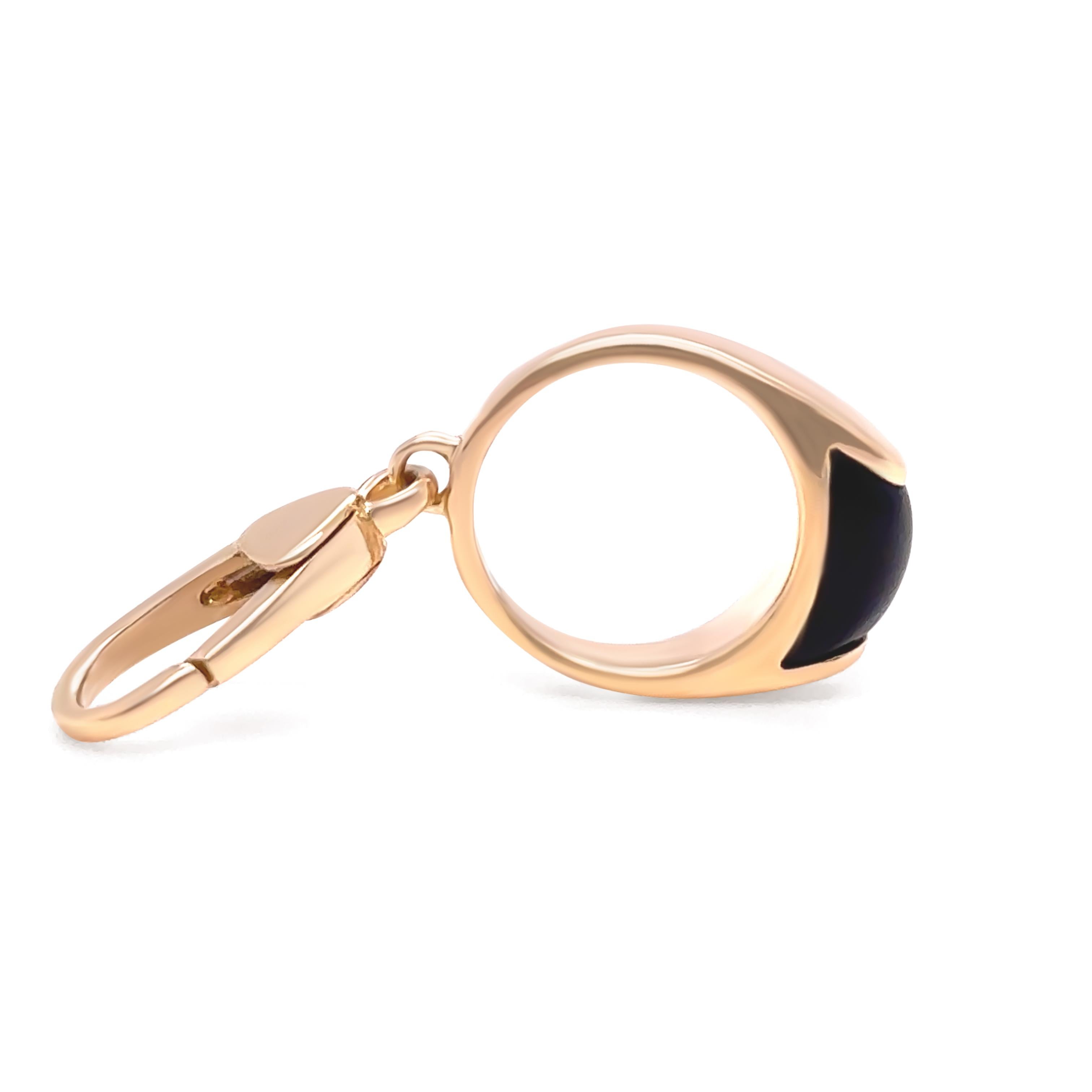 Bvlgari Raro Ciondolo Tronchetto Onice in oro giallo 18ct 2,74g In condizioni ottime in vendita a SYDNEY, NSW