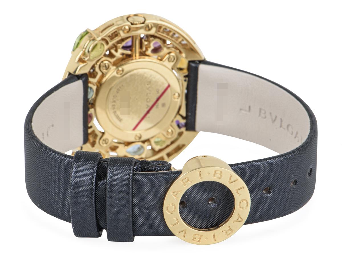 Round Cut Bvlgari Rare Astrale Multi-Gem Watch AE36G For Sale
