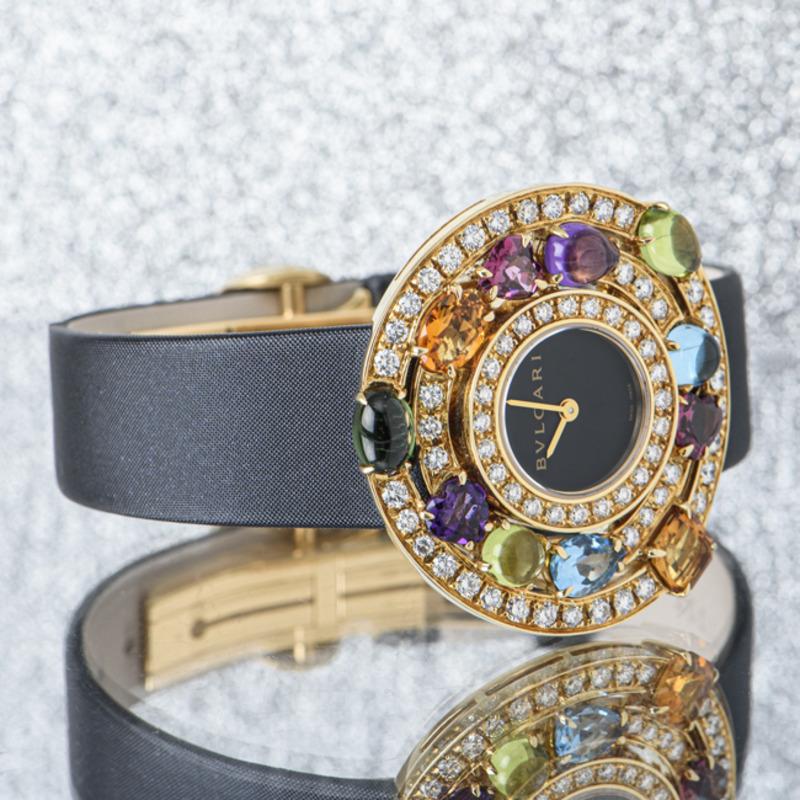 Bvlgari Rare Astrale Multi-Gem Watch AE36G In Excellent Condition For Sale In London, GB