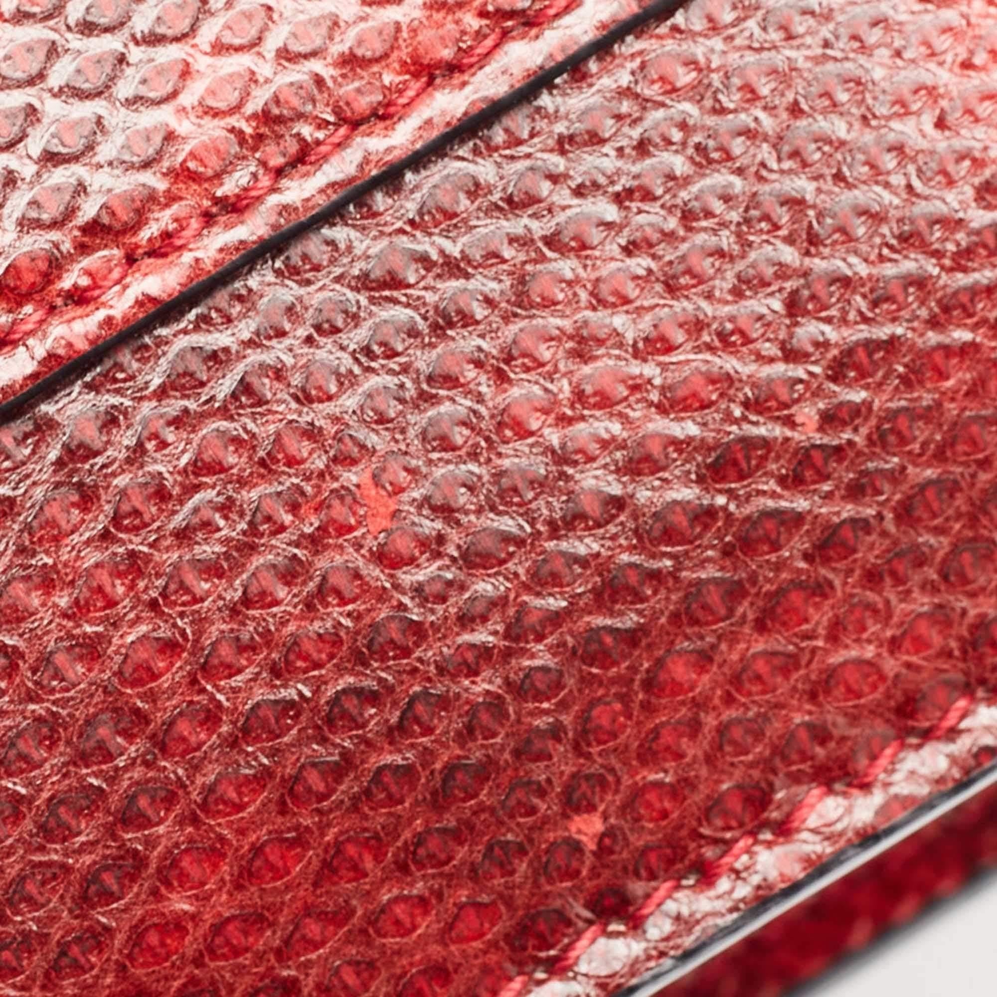 Bvlgari Red Karung Leather Medium Serpenti Forever Shoulder Bag 1