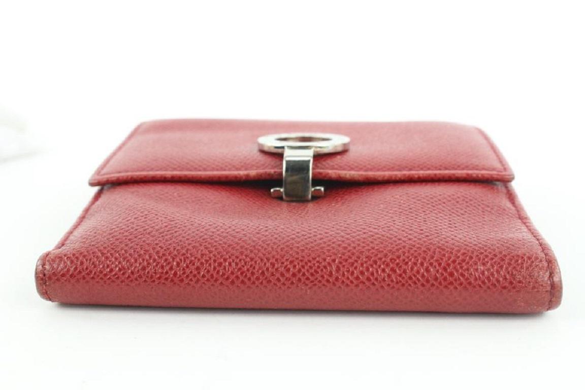 BVLGARI Red Leather Compact Flap Wallet 675bvl318 For Sale 6