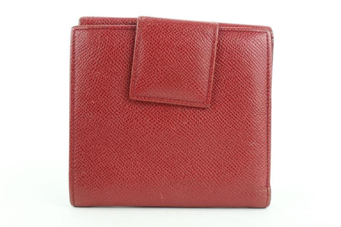 BVLGARI Red Leather Compact Flap Wallet 675bvl318 For Sale 1