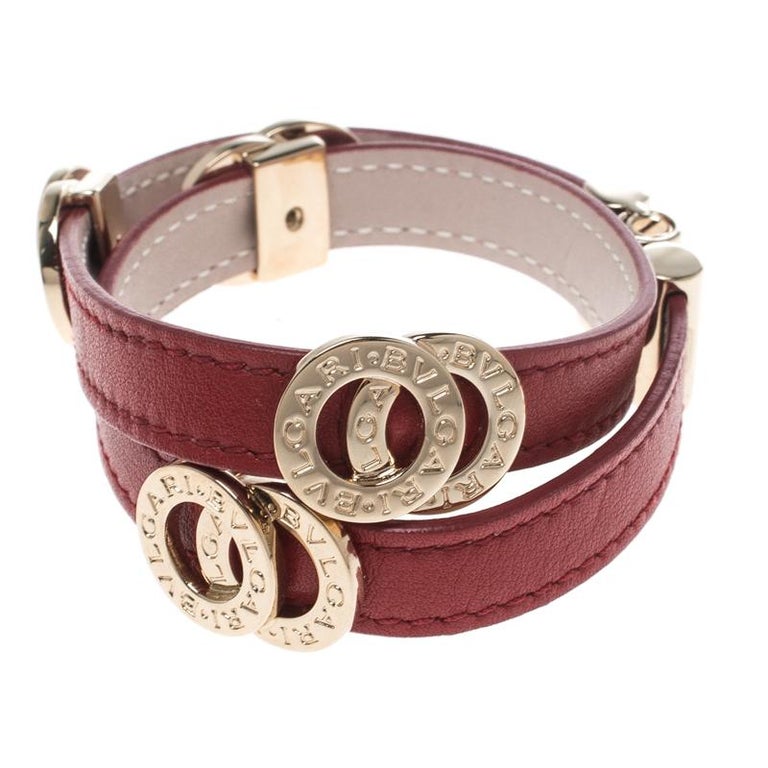 Louis Vuitton Pink Leather and Brown Monogram Canvas Lockit Double Wrap  Bracelet For Sale at 1stDibs