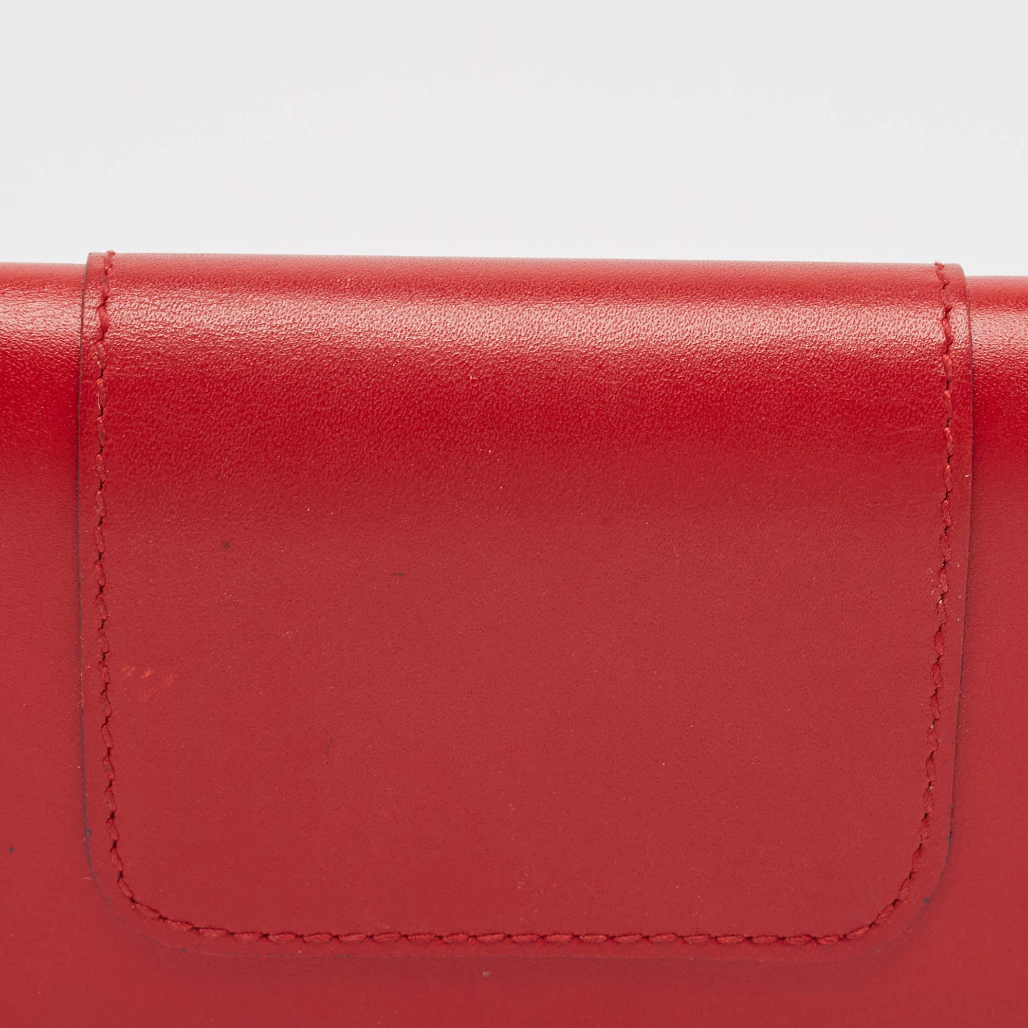 Bvlgari Red Leather Serpenti Forever Bifold Card Case 2