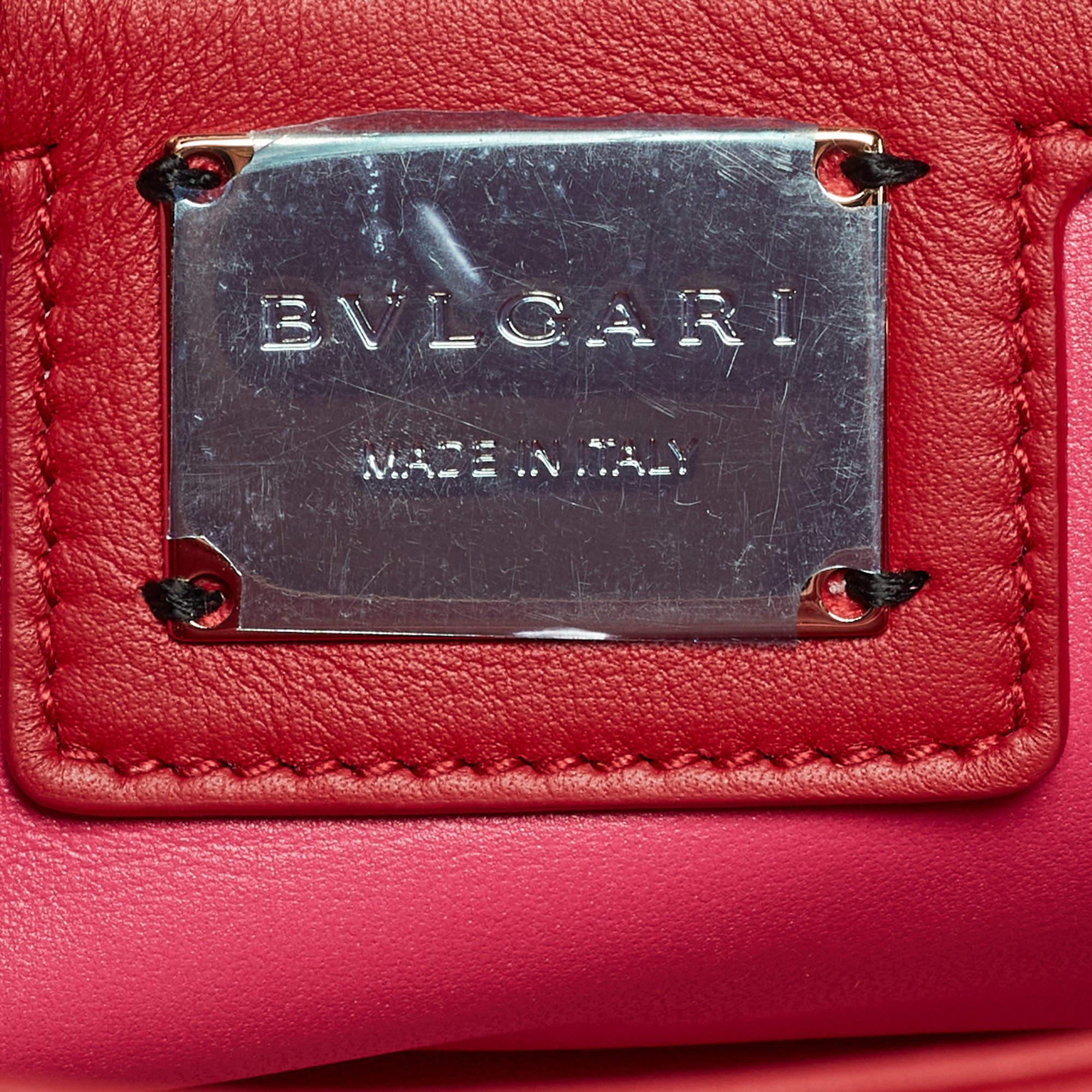 Bvlgari Red Quilted Leather Small Serpenti Cabochon Shoulder Bag 6