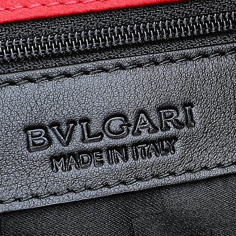 Bvlgari Red Satin Monete Clutch In New Condition In Dubai, Al Qouz 2