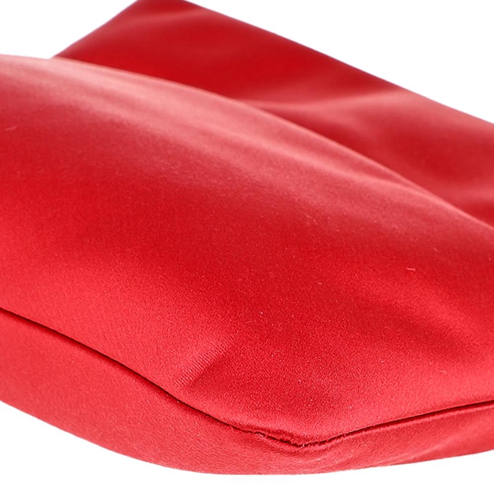 Bvlgari Red Satin Monete Clutch 2