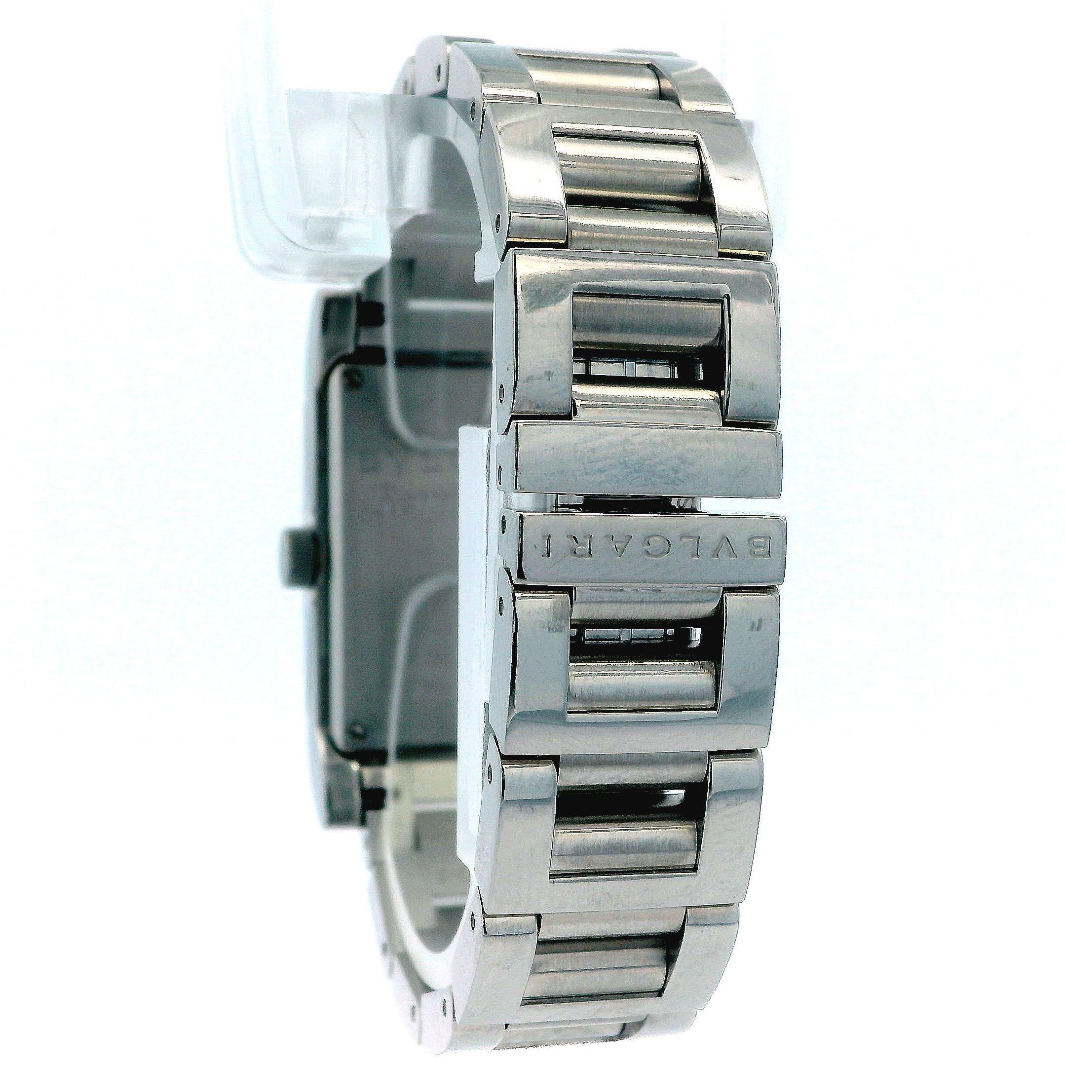 Bvlgari Rettangelo Steel Silver Dial Ladies Watch For Sale 3