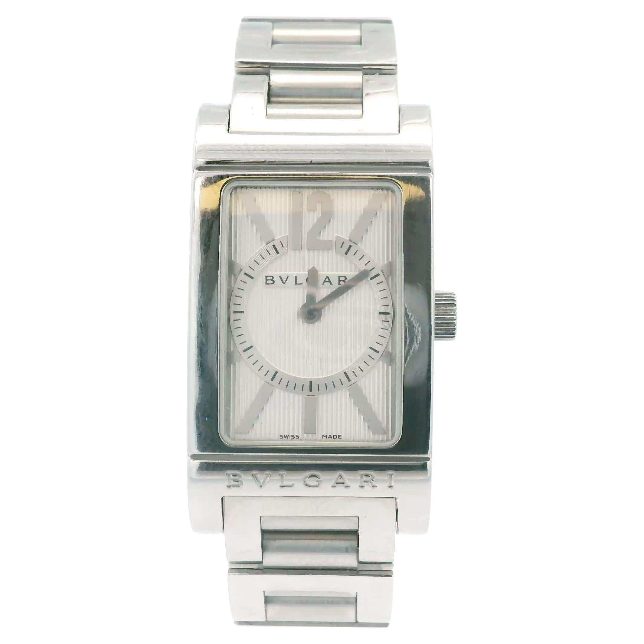 Bvlgari Rettangelo Steel Silver Dial Ladies Watch