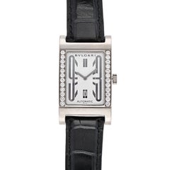 BVLGARI Rettangolo 18K White Gold Diamond Rails