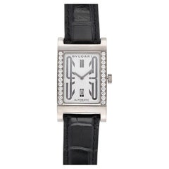 BVLGARI Rettangolo 18K White Gold Diamond Rails
