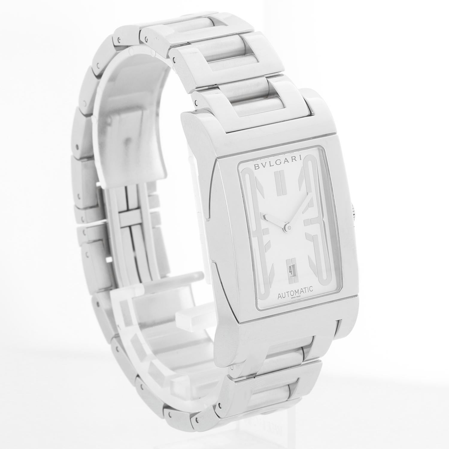 Bvlgari Rettangolo Midsize-Uhr aus Edelstahl RT 45S 1