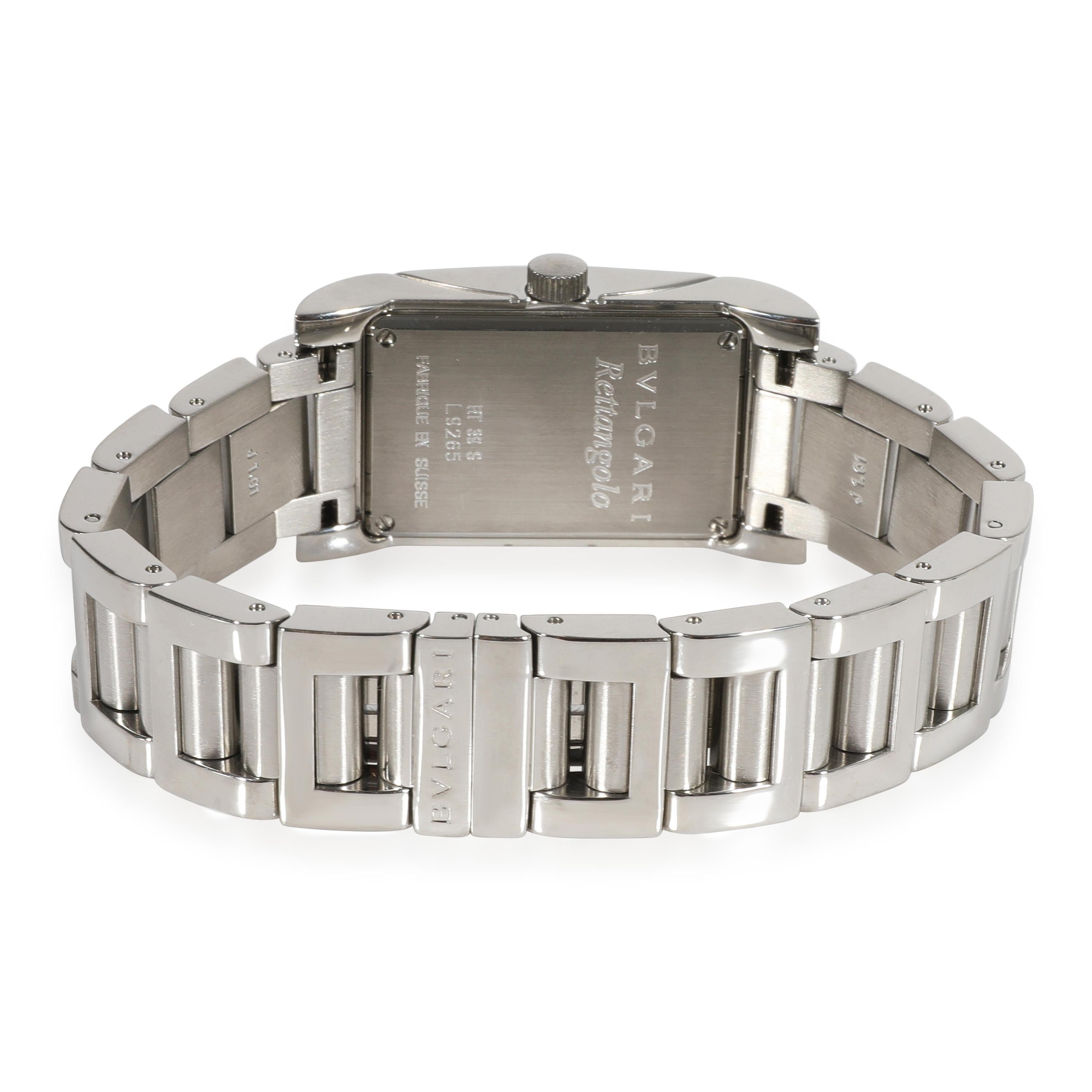 BVLGARI Rettangolo RT 39 S Montre pour Femme en  Acier inoxydable

SKU : 121304

DÉTAILS PRIMAIRES
Marque : BVLGARI
Modèle : Rettangolo
Pays d'origine : Suisse
Type de mouvement : Quartz : Batterie
Année de fabrication : 2010-2019
Condition : Prix